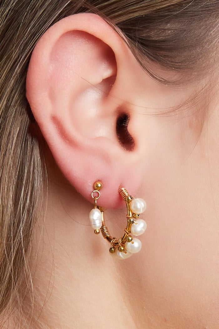 stainless steel earrings halfround hoop pearl h5Picture2